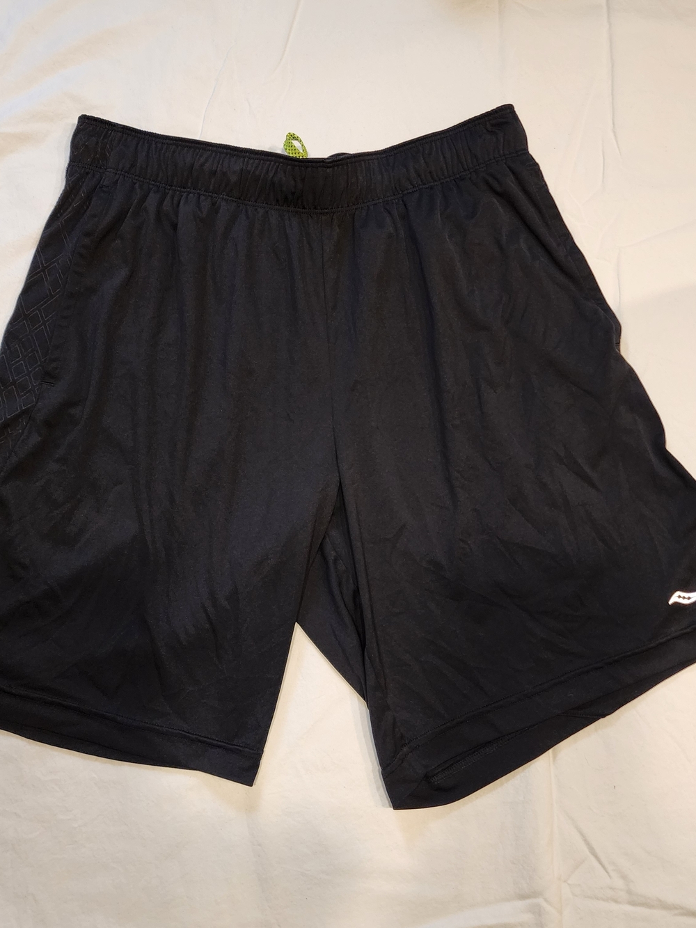Saucony Men's Black Athletic Shorts with Subtle Logo